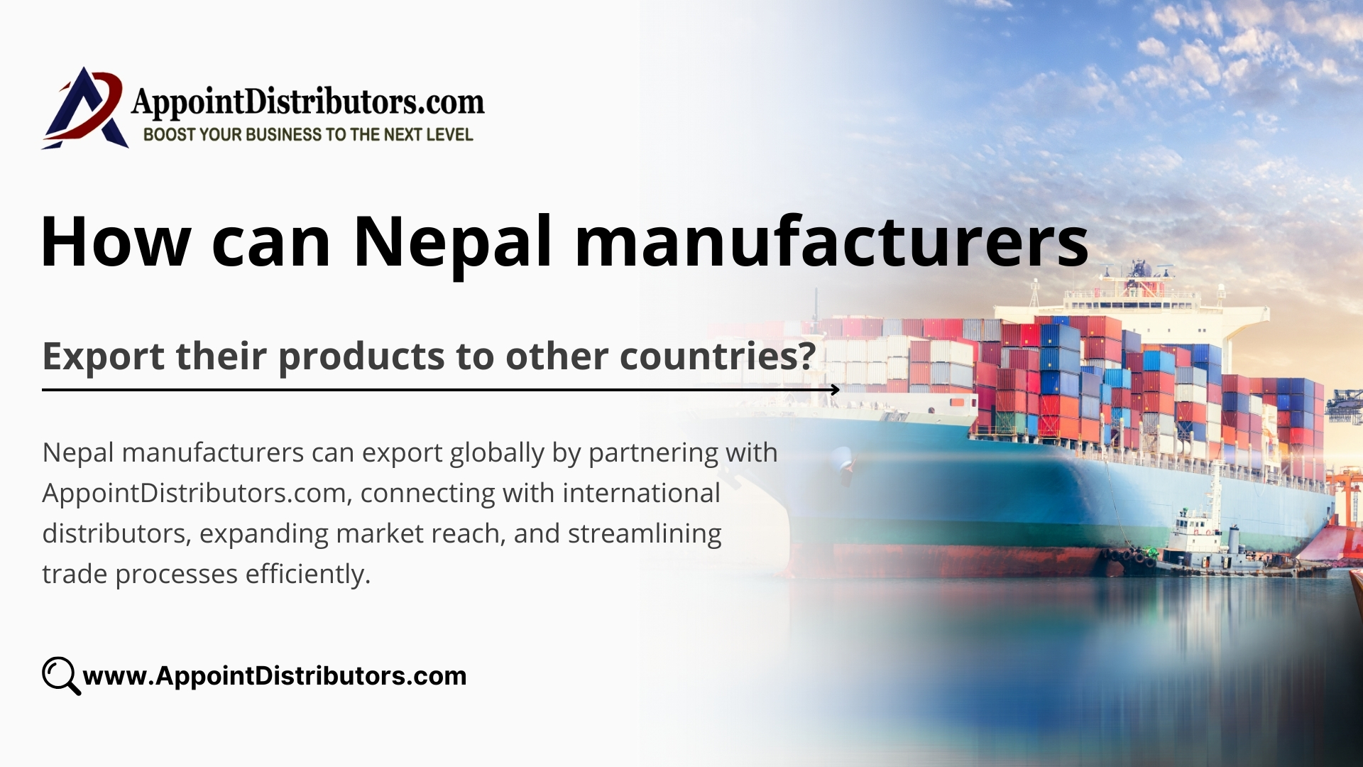 How can Nepal manufacturers export their products to other countries?