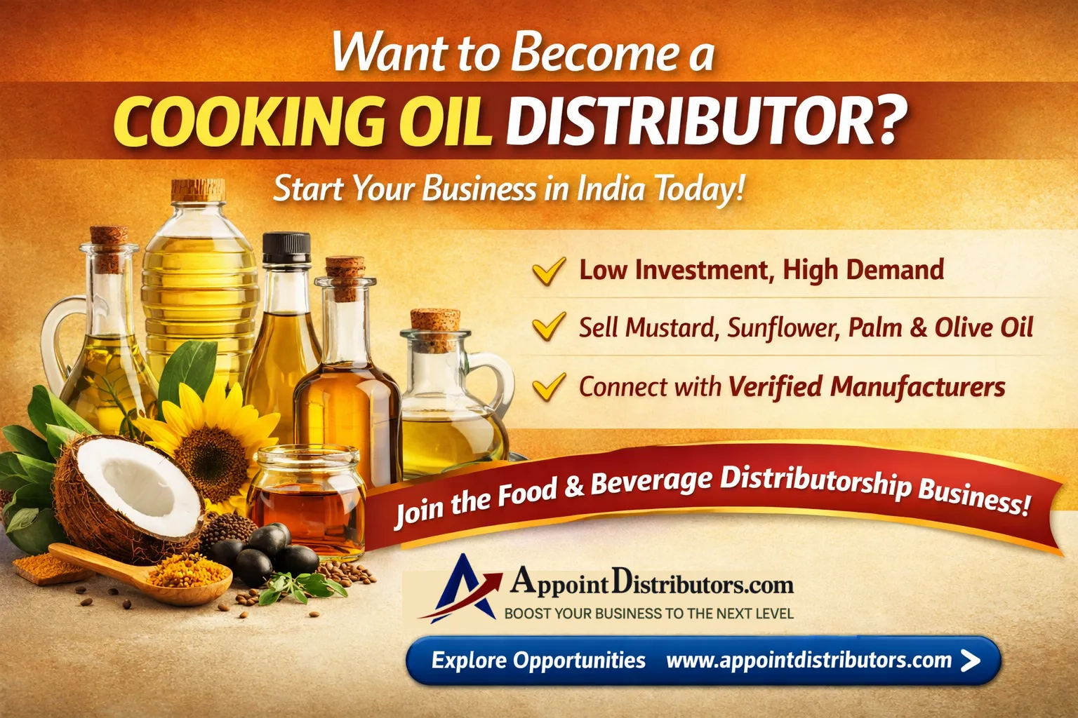 Want to Become a Cooking Oil Distributor in India
