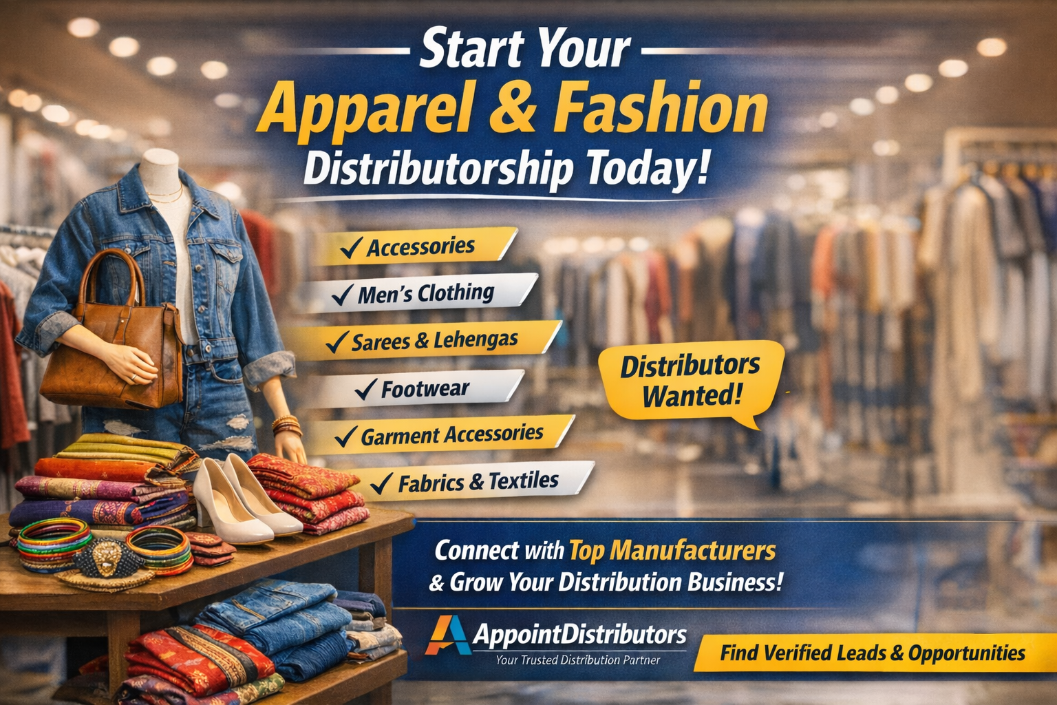 Start Your Apparel & Fashion Distributorship Today