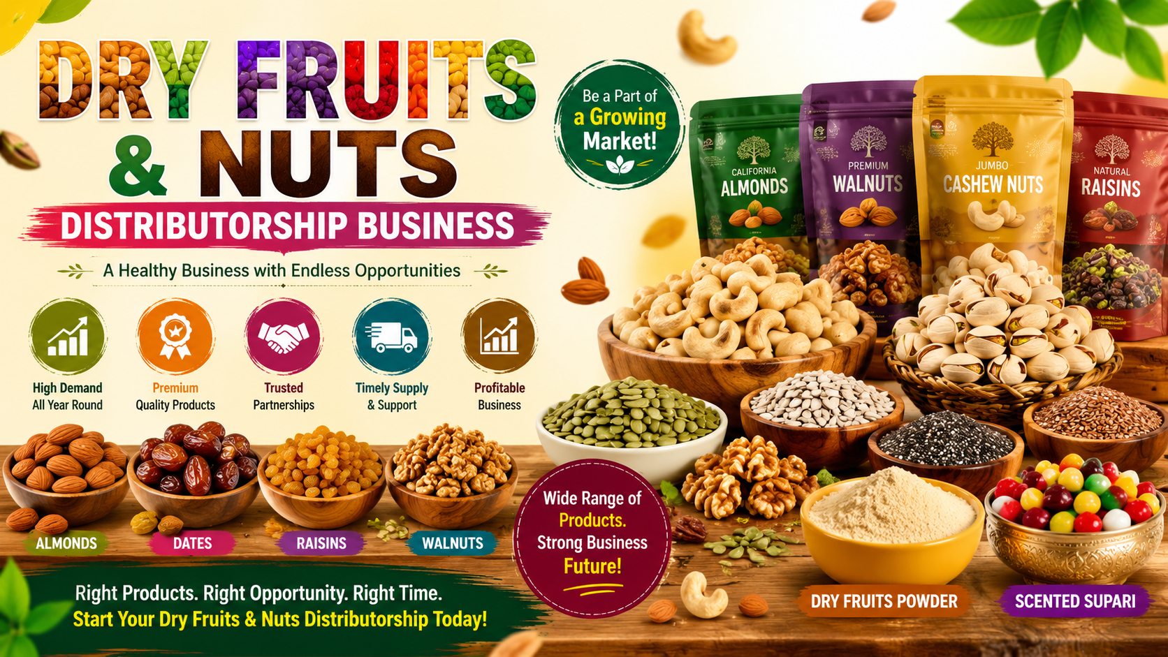 Dry Fruits and Nuts Distributorship Business | Distributor Opportunities in India